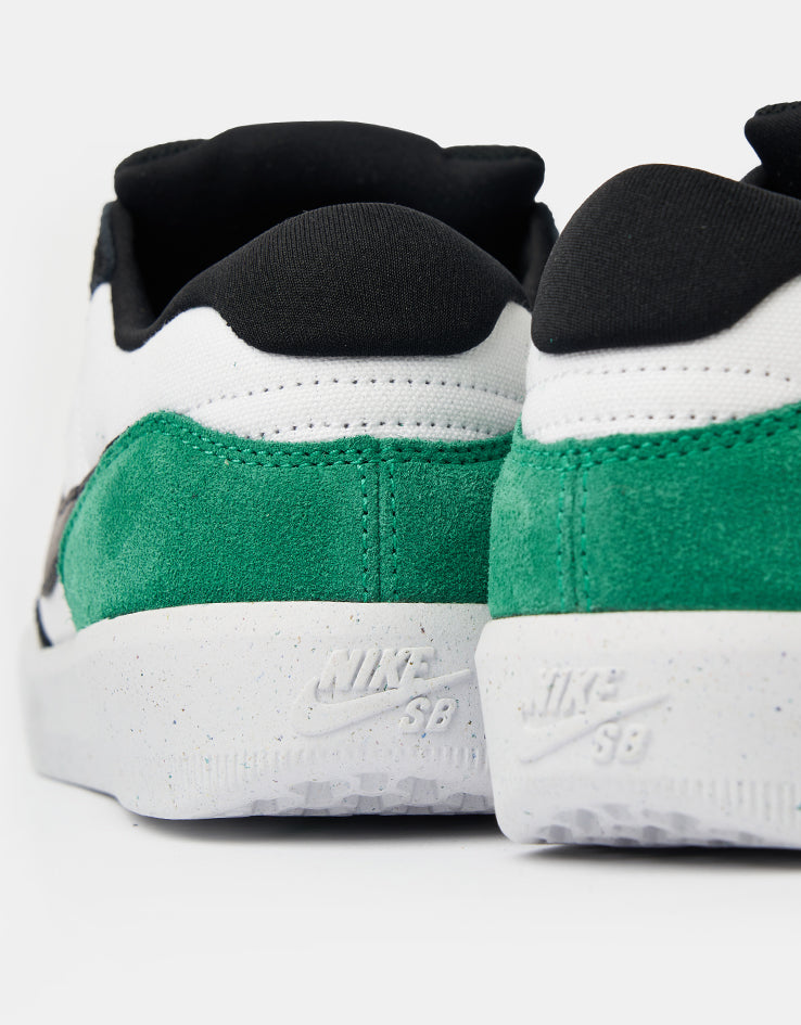 Nike SB Force 58 Skate Shoes - White/Black-Stadium Green-White