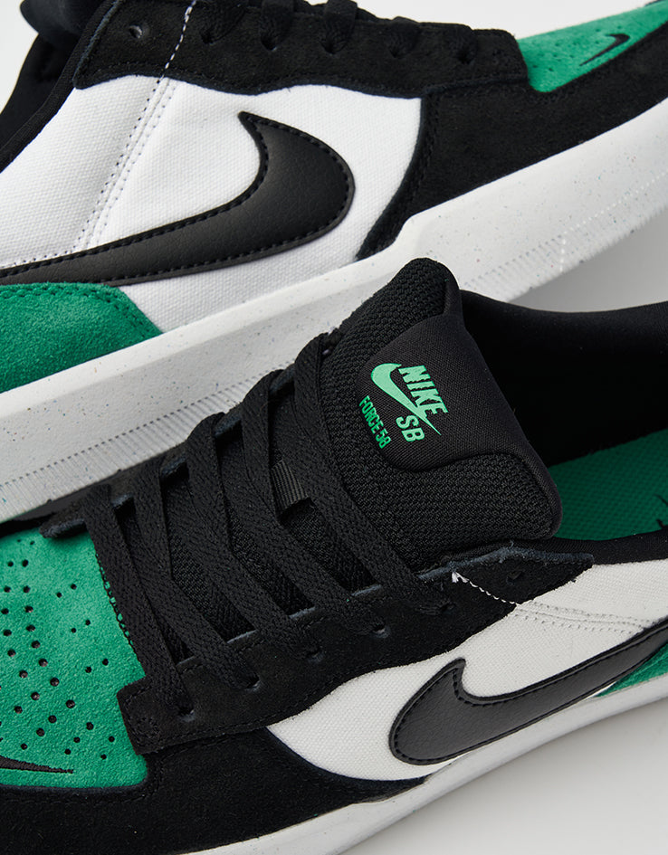 Nike SB Force 58 Skate Shoes - White/Black-Stadium Green-White