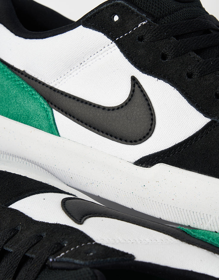 Nike SB Force 58 Skate Shoes - White/Black-Stadium Green-White