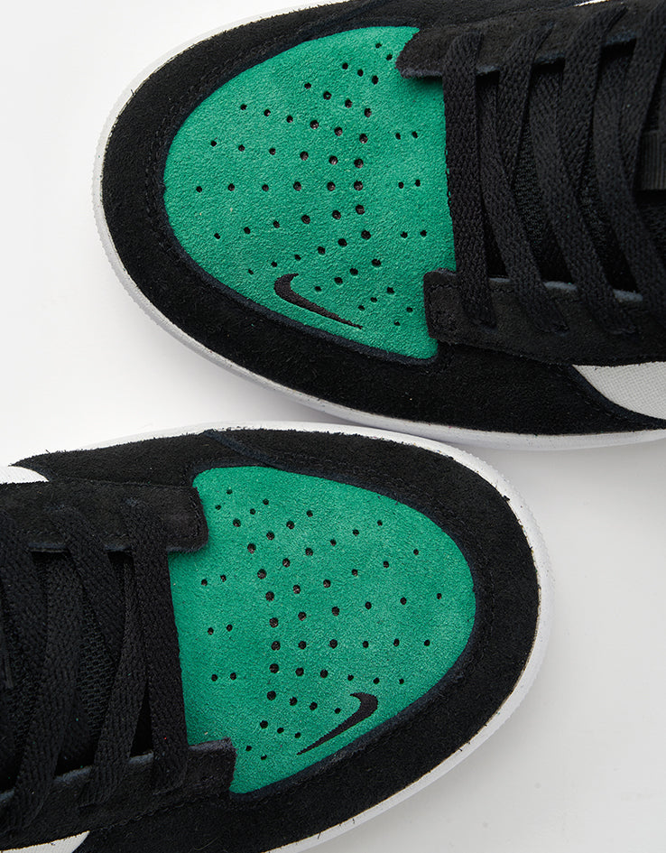 Nike SB Force 58 Skate Shoes - White/Black-Stadium Green-White