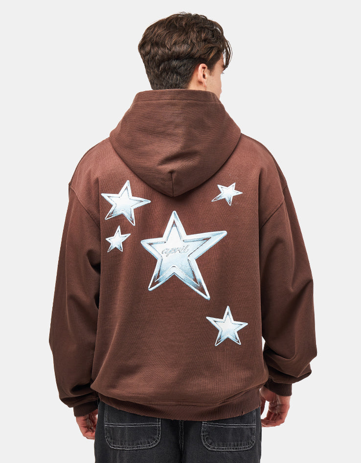 April Stars Zip Hoodie - Brown
