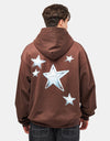 April Stars Zip Hoodie - Brown