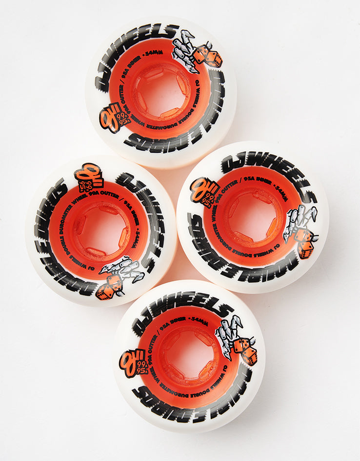 OJ Double Duro Mini Combo 99a/95a Skateboard Wheels - White/Orange-Black - 54mm