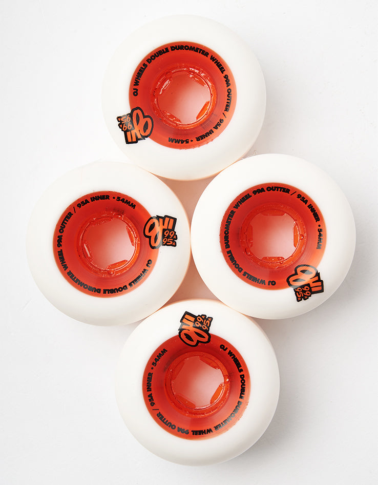 OJ Double Duro Mini Combo 99a/95a Skateboard Wheels - White/Orange-Black - 54mm