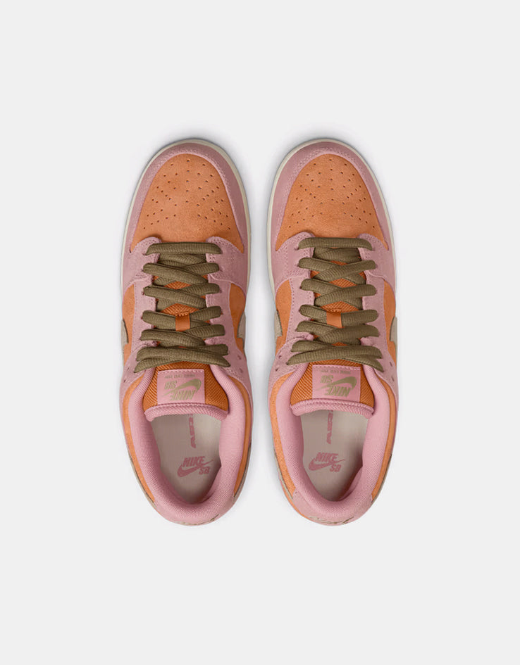 Nike SB Dunk Low Pro Skate Shoes - Red Stardust/Neutral Olive-Monarch