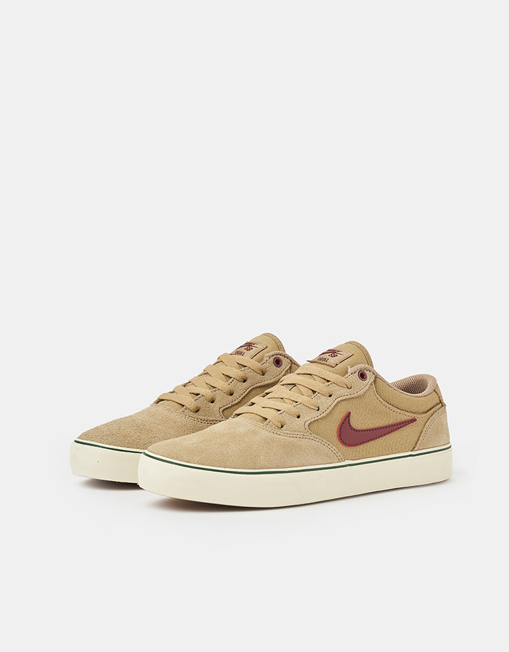 Nike SB Chron 2 Skate Shoes - Parachute Beige/Dark Team Red