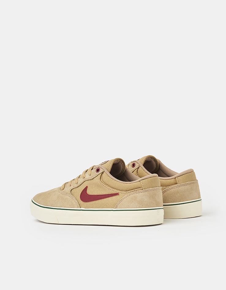 Nike SB Chron 2 Skate Shoes - Parachute Beige/Dark Team Red