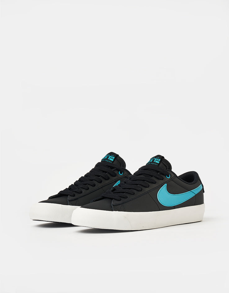 Nike SB Blazer Low Pro GT Skate Shoes - Black/Dusty Cactus-Black-Summit White