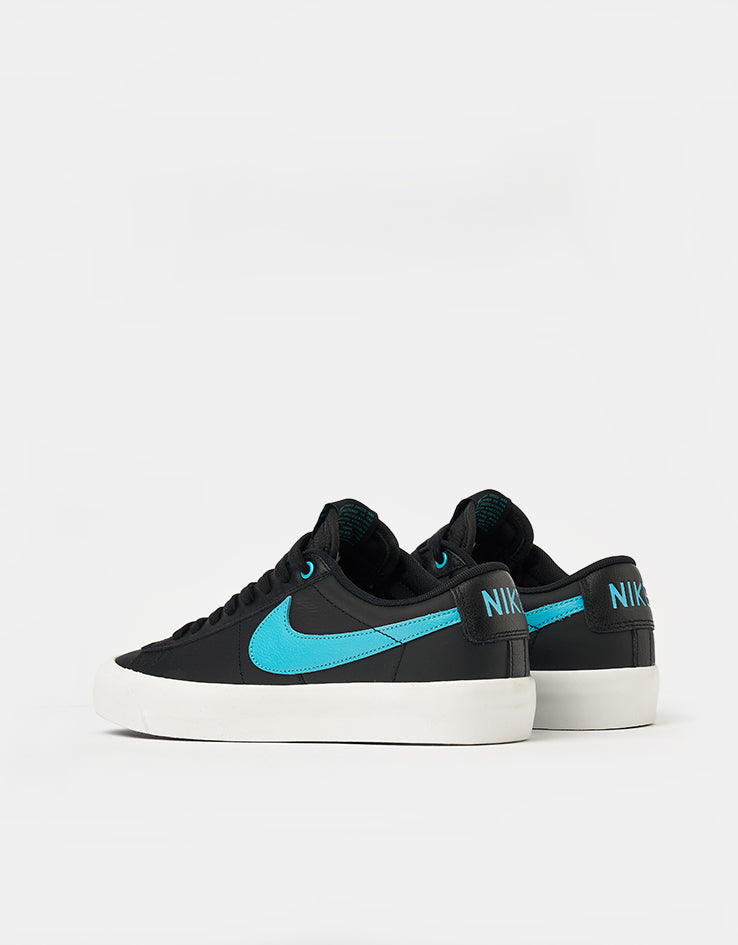 Nike SB Blazer Low Pro GT Skate Shoes - Black/Dusty Cactus-Black-Summit White