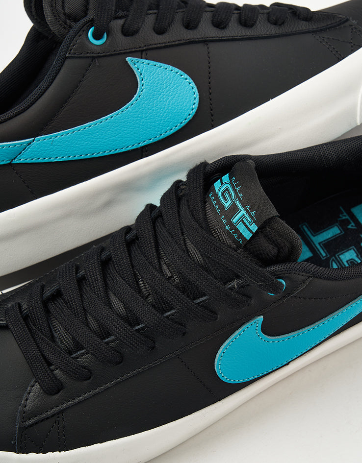 Nike SB Blazer Low Pro GT Skate Shoes - Black/Dusty Cactus-Black-Summit White