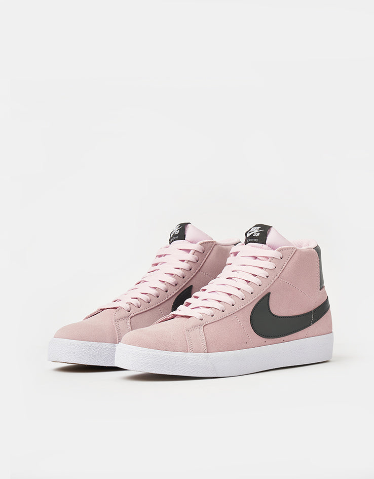 Nike SB Zoom Blazer Mid Skate Shoes - Pink Foam/Anthracite-White-Gum Yellow