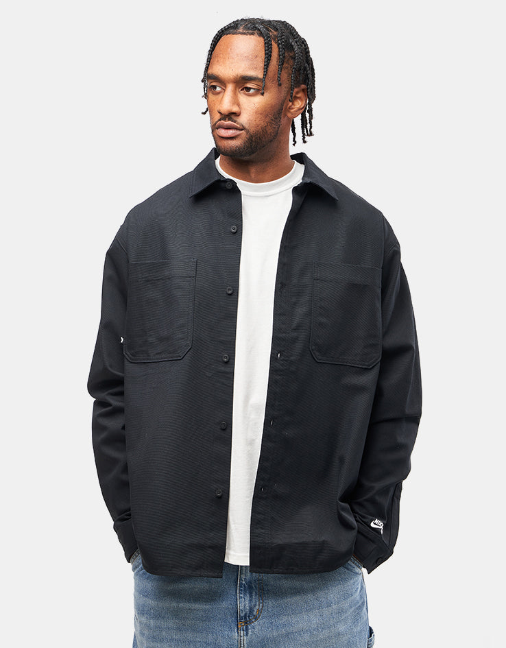 Nike SB Essential Woven L/S Shirt - Black/White