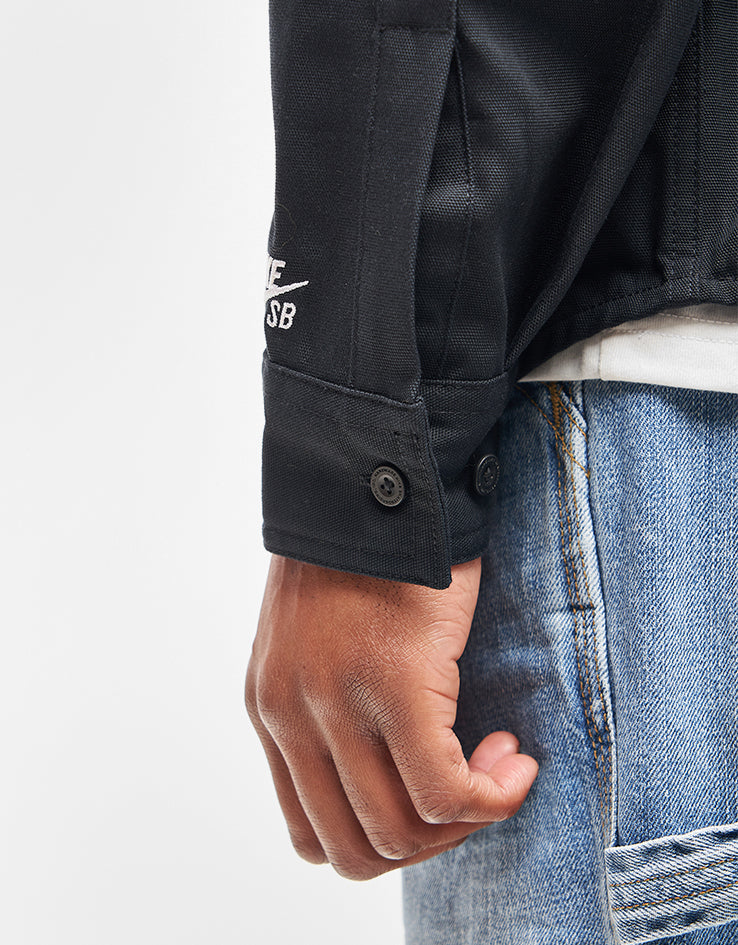 Nike SB Essential Woven L/S Shirt - Black/White