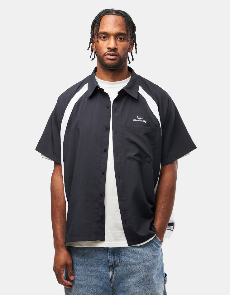 Nike SB Bowler Woven S/S Shirt - Black/White/White