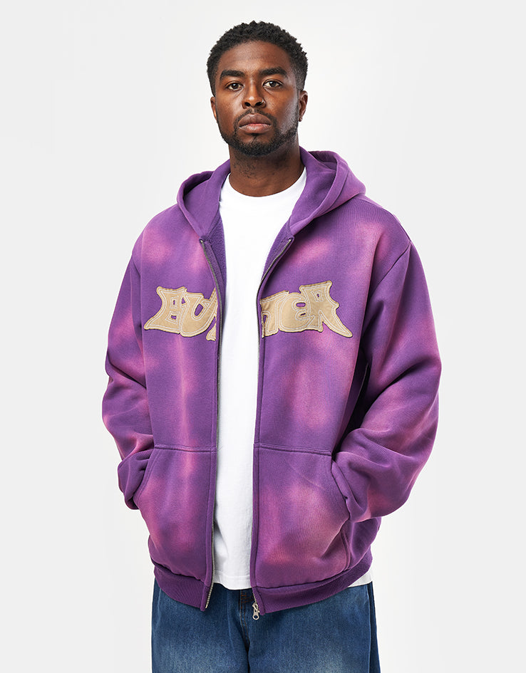 Butter Goods Encounter Zip-Thru Hoodie - Washed Purple