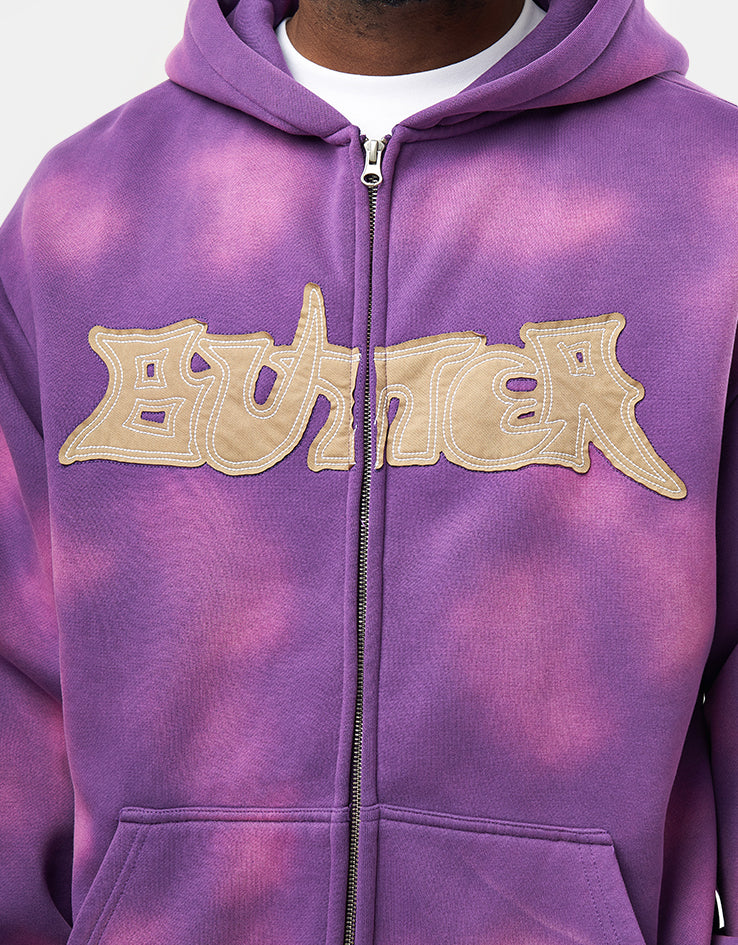 Butter Goods Encounter Zip-Thru Hoodie - Washed Purple