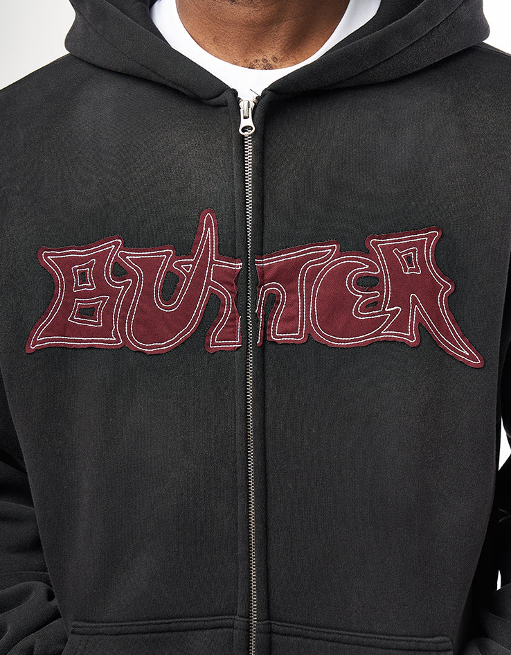 Butter Goods Encounter Zip-Thru Hoodie - Washed Black