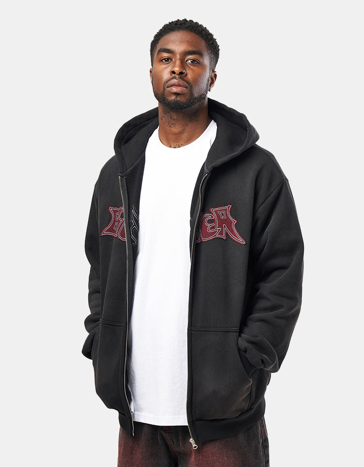 Butter Goods Encounter Zip-Thru Hoodie - Washed Black