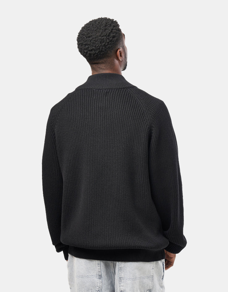 Butter Goods Dragon Zip-Thru Knit Sweater - Black