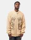 Butter Goods Dragon Zip-Thru Knit Sweater - Sand