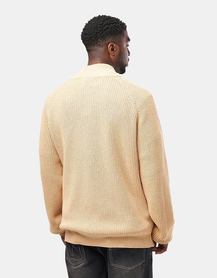Butter Goods Dragon Zip-Thru Knit Sweater - Sand