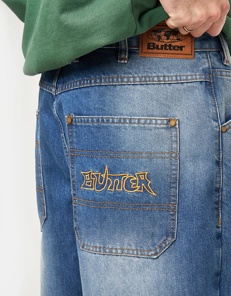Butter Goods Encounter Denim Jean - Washed Slub Blue