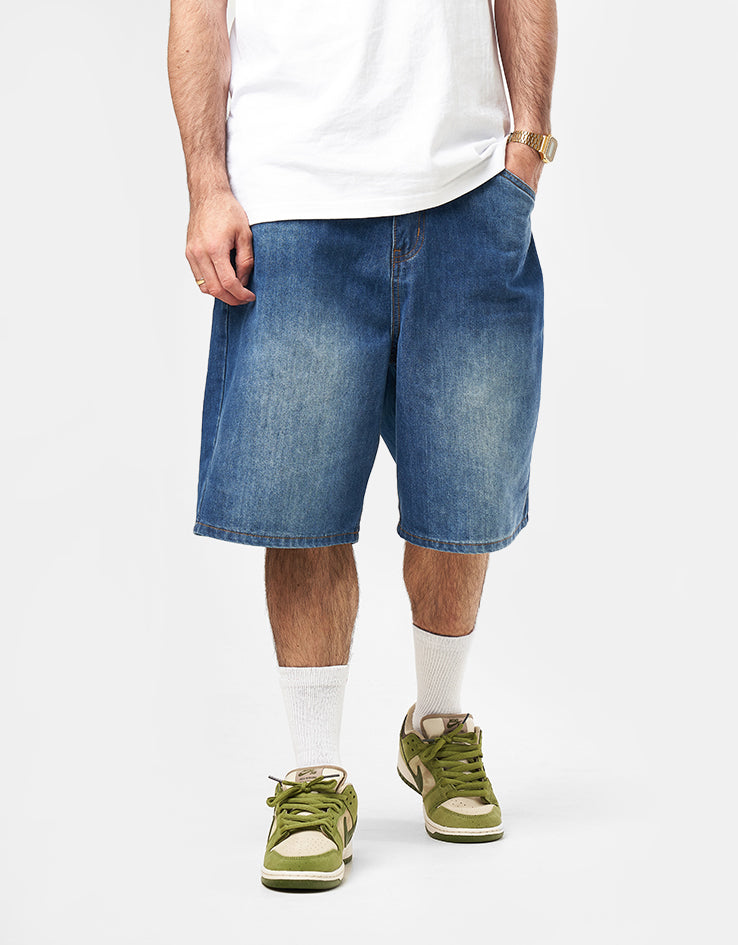Butter Goods Encounter Denim Shorts - Washed Slub Blue