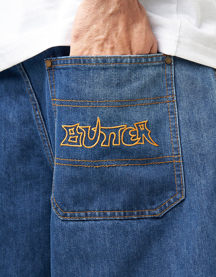 Butter Goods Encounter Denim Shorts - Washed Slub Blue