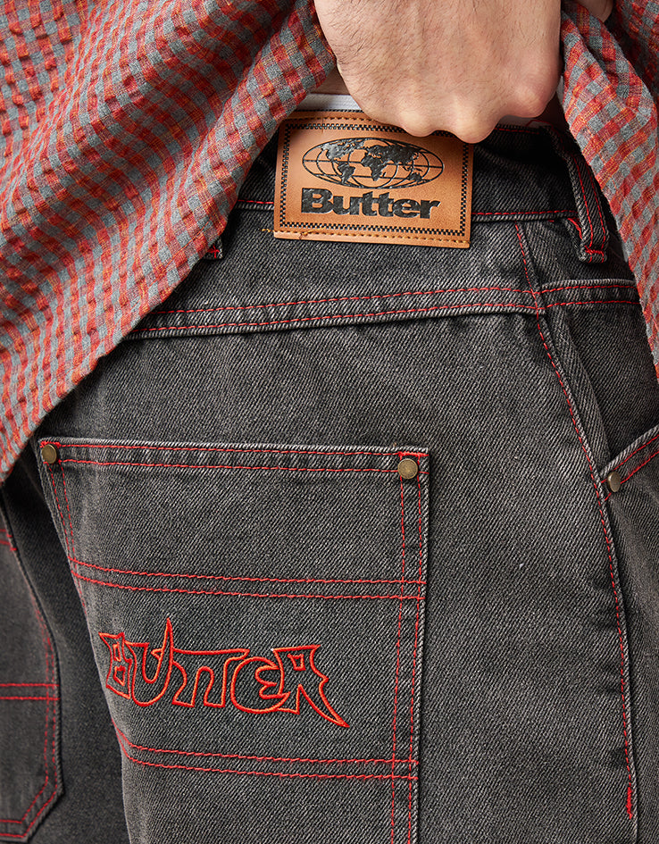 Butter Goods Encounter Denim Shorts - Tinted Washed Black