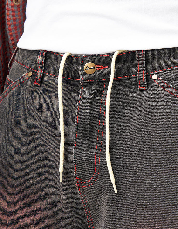 Butter Goods Encounter Denim Shorts - Tinted Washed Black