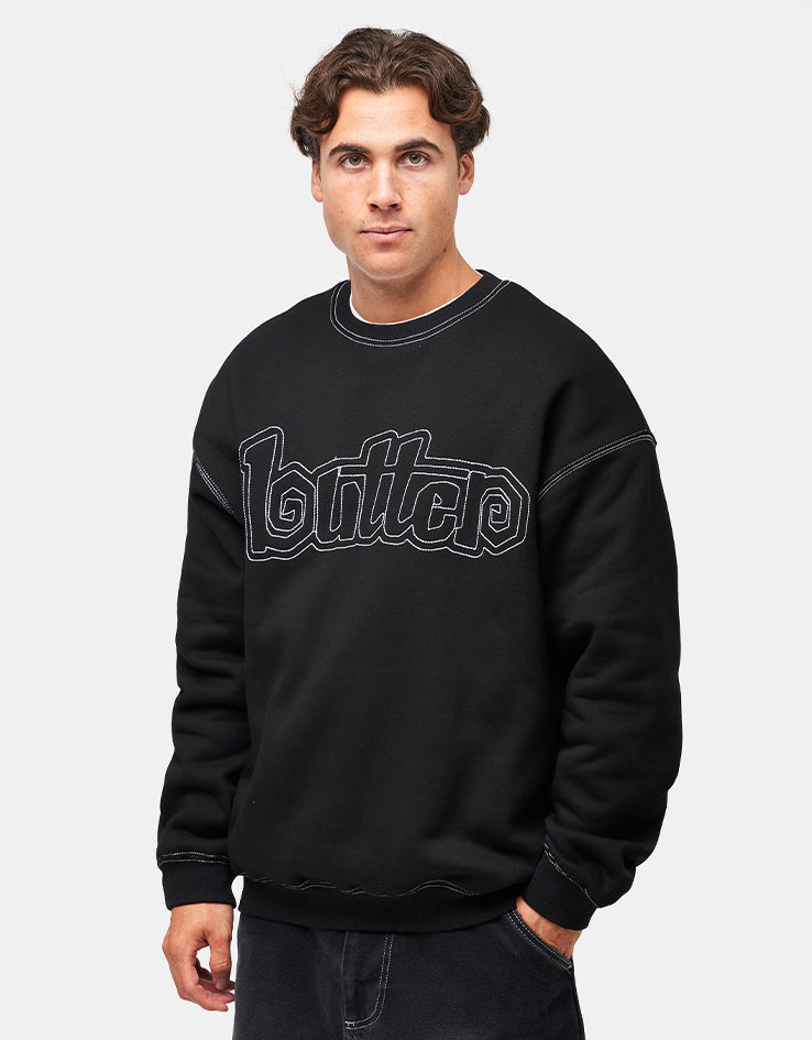 Butter Goods Swirl Crewneck - Black