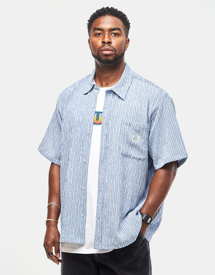 HUF Apollo S/S Striped Shirt - Pool Blue