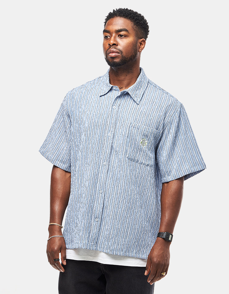 HUF Apollo S/S Striped Shirt - Pool Blue