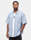 HUF Apollo S/S Striped Shirt - Pool Blue