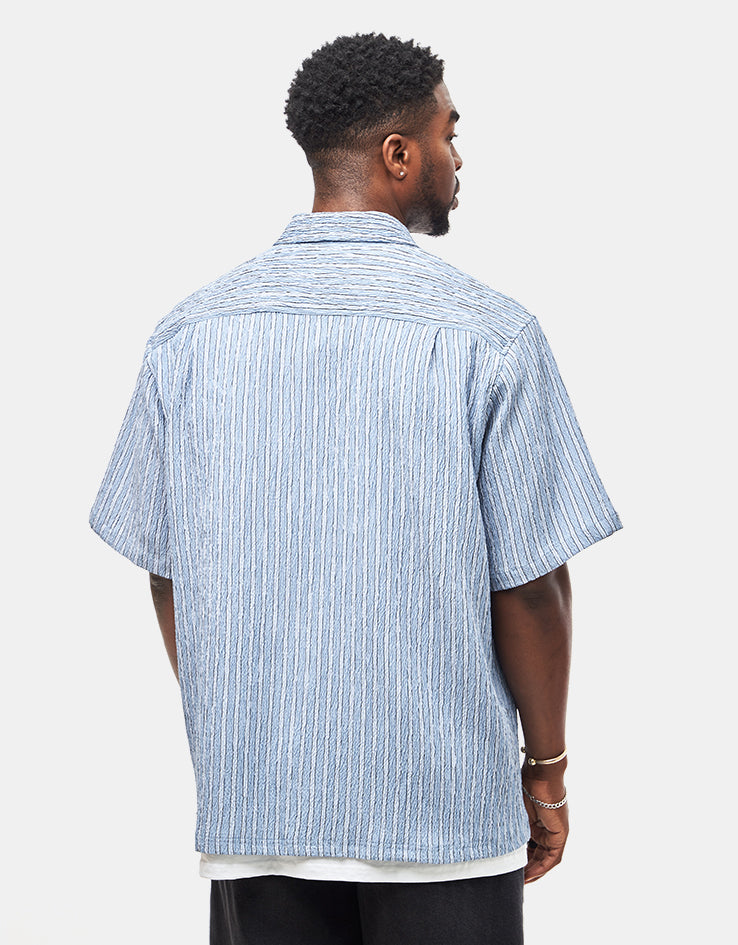 HUF Apollo S/S Striped Shirt - Pool Blue