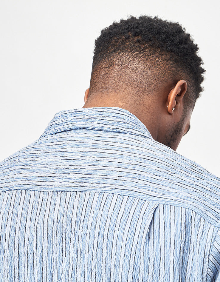 HUF Apollo S/S Striped Shirt - Pool Blue