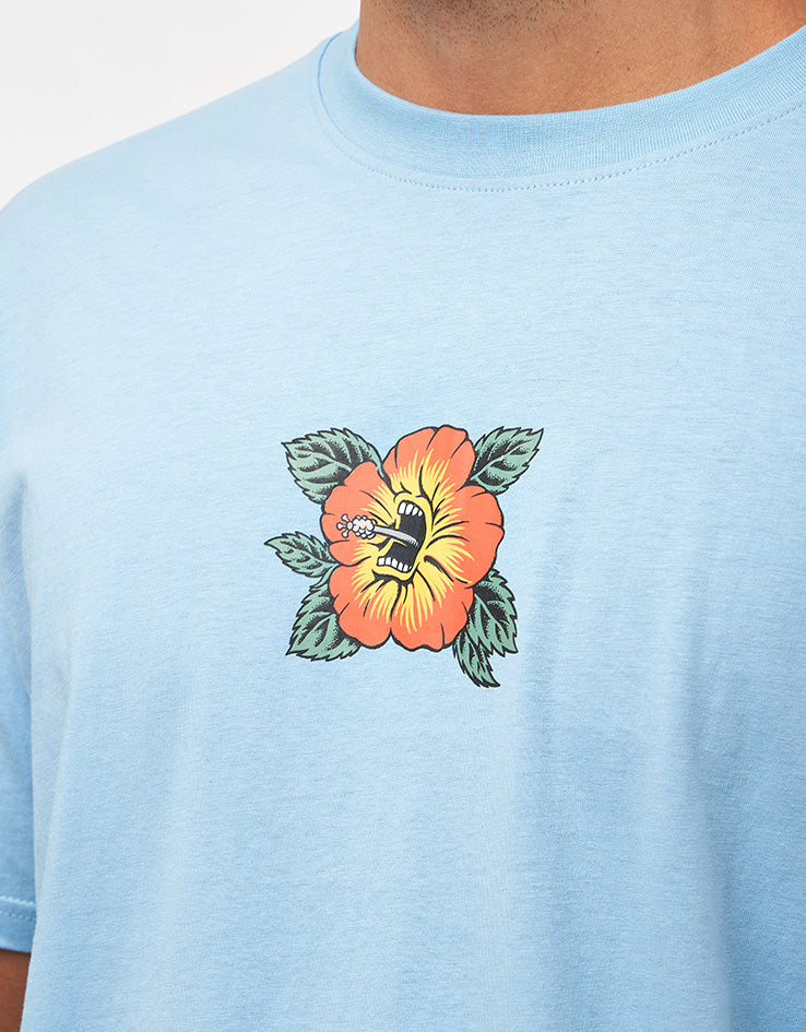 Santa Cruz Screaming Hibiscus Front T-Shirt - Pacific Blue