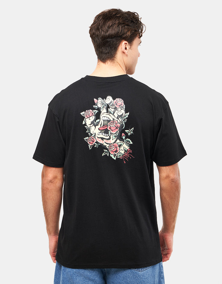 Santa Cruz Screaming Rose Flash T-Shirt - Black