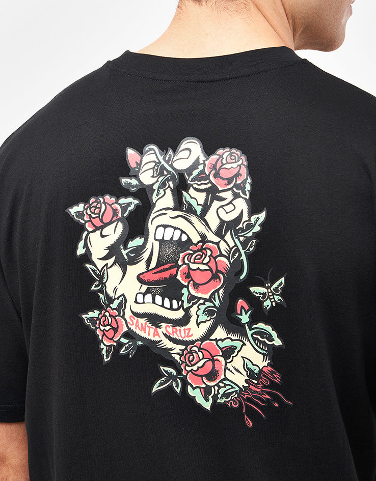 Santa Cruz Screaming Rose Flash T-Shirt - Black
