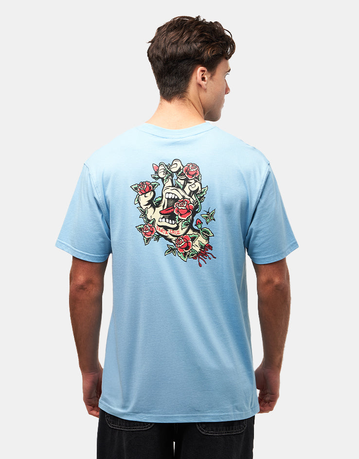 Santa Cruz Screaming Rose Flash T-Shirt - Pacific Blue