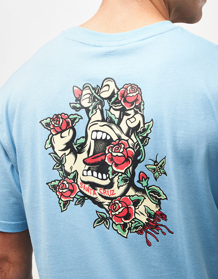Santa Cruz Screaming Rose Flash T-Shirt - Pacific Blue