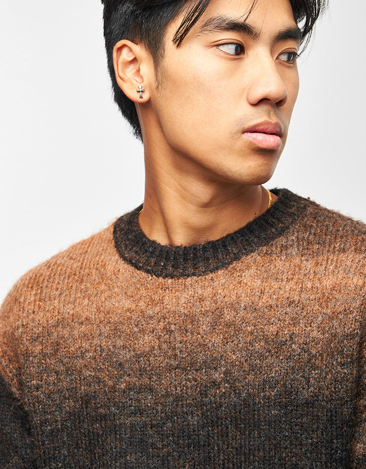 Route One Ombre Wool Blend Crew Knit - Brown