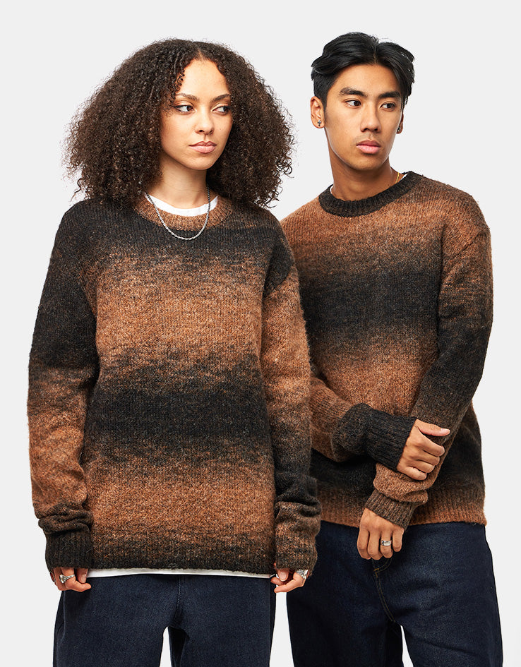Route One Ombre Wool Blend Crew Knit - Brown