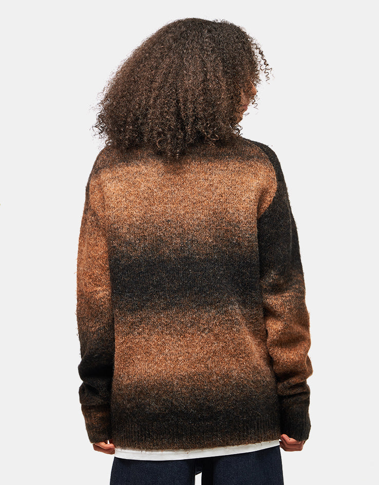 Route One Ombre Wool Blend Crew Knit - Brown