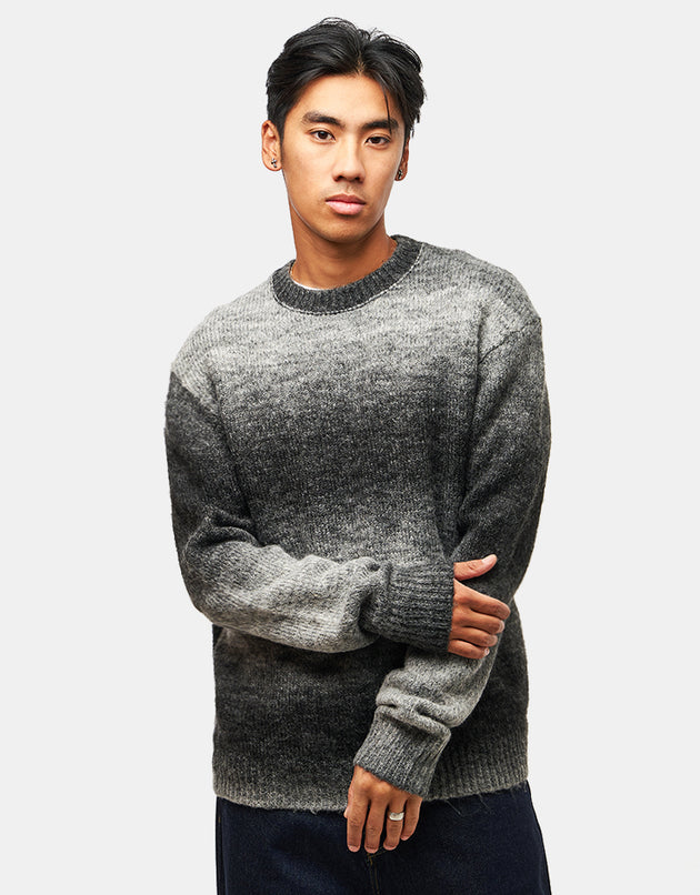 Route One Ombre Wool Blend Crew Knit - Charcoal