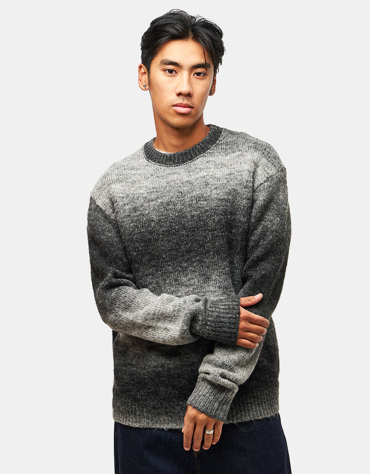 Route One Ombre Wool Blend Crew Knit - Charcoal