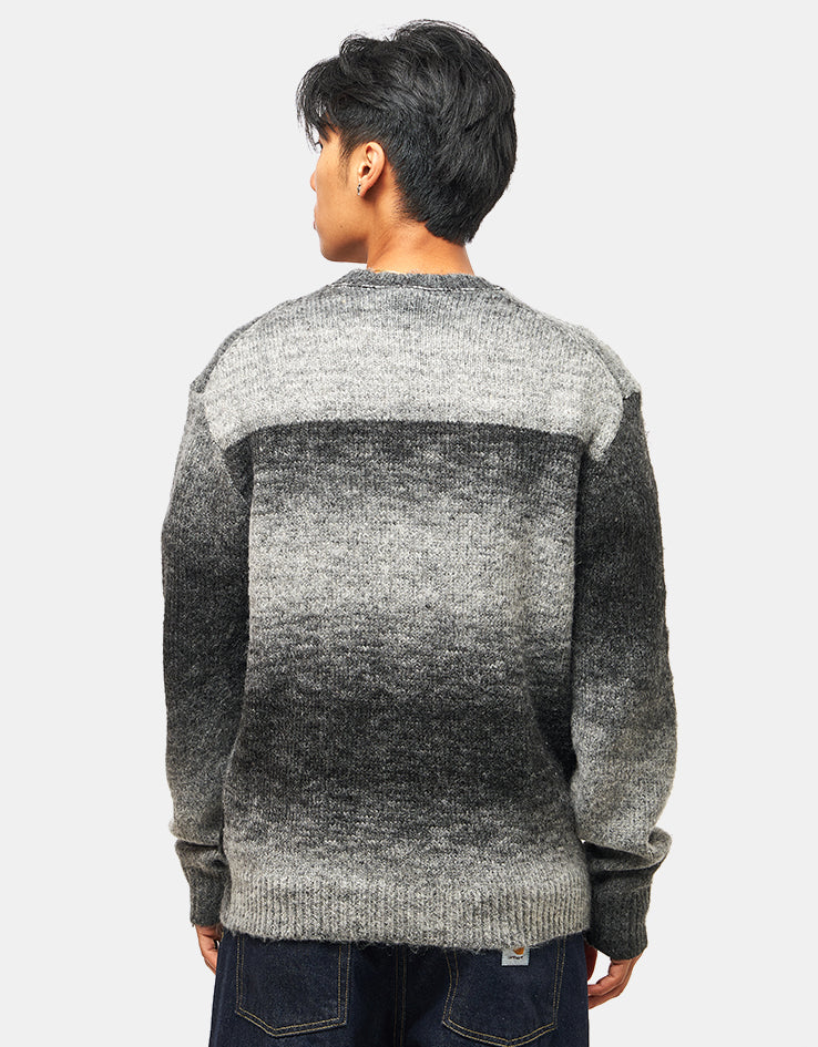 Route One Ombre Wool Blend Crew Knit - Charcoal