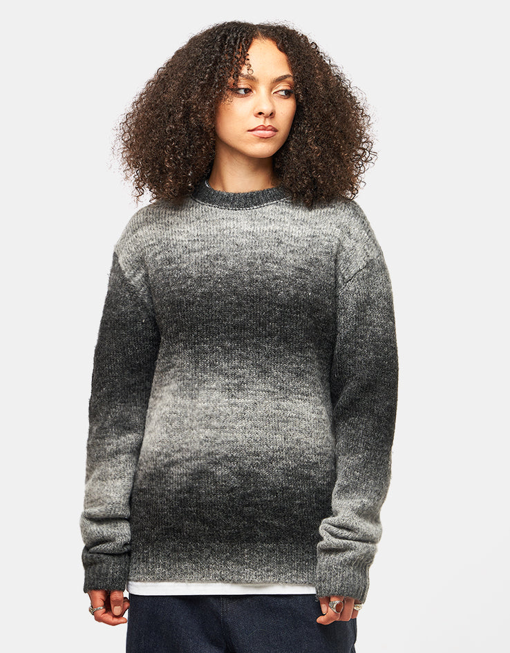 Route One Ombre Wool Blend Crew Knit - Charcoal