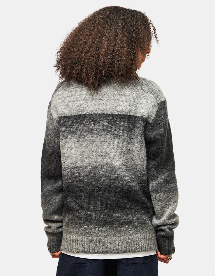 Route One Ombre Wool Blend Crew Knit - Charcoal