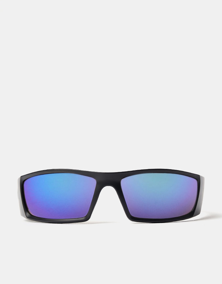 Glassy Sunhater Peet Polarised Sunglasses - Black/Green Mirror